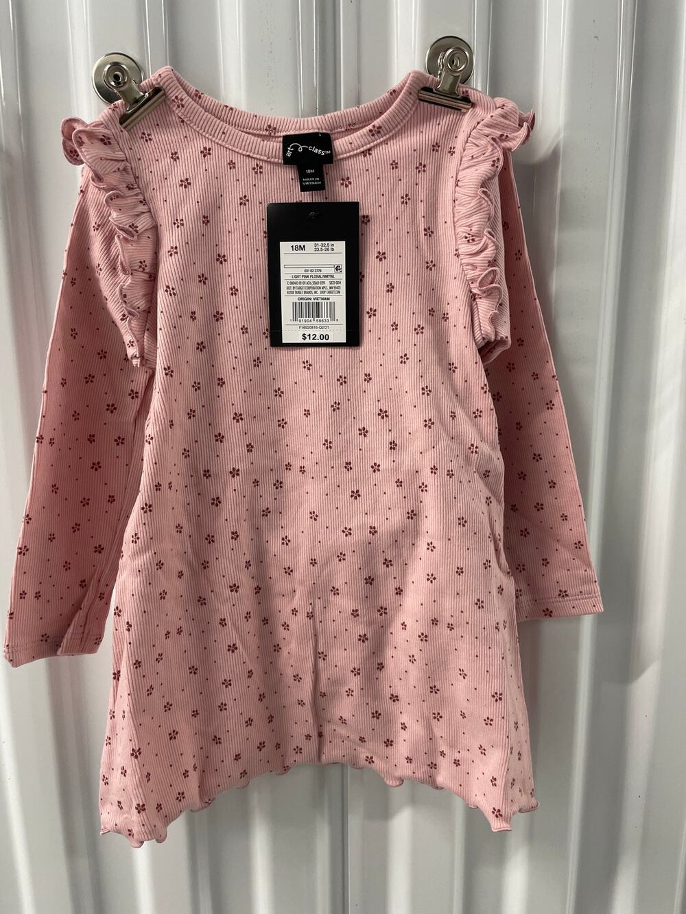 Art Class 18 Month L/ S Light Pink Floral Dress with Panties
